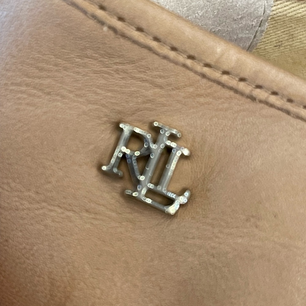 Ralph Lauren Jayna natural colored leather ballet flats with bow - Picture 7 of 11